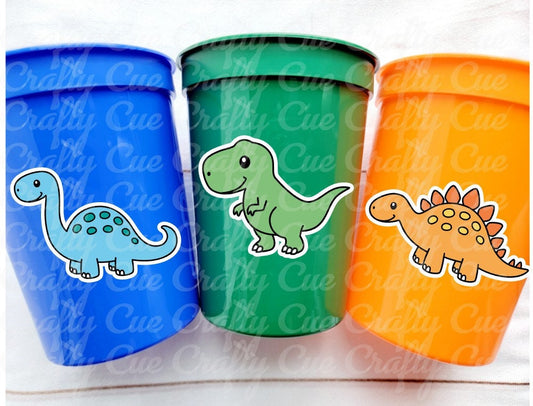 DINOSAUR PARTY CUPS - Dinosaur Reusable Cups Dinosaur Birthday Dinosaur Party Dinosaur Party Favors Dinosaur Decorations Dinosaur Favors 1st