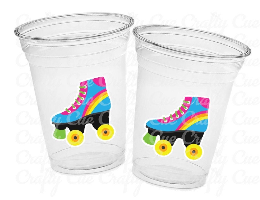 ROLLER SKATE PARTY Cups - Roller Skating Birthday Cups Skate Party Favors Skating Party Cups Roller Skating Birthday 80's Birthday Party