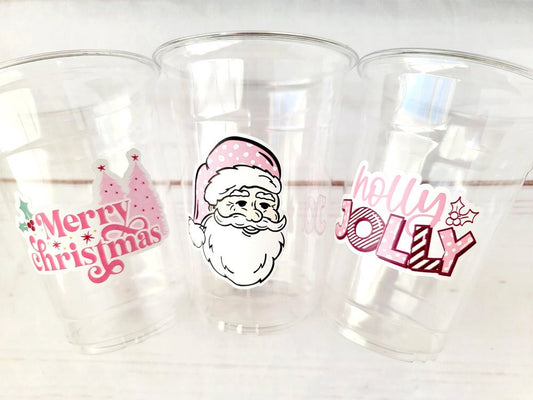 PINK CHRISTMAS PARTY Cups - Christmas Decorations Christmas Party Supplies Christmas Cups Christmas Party Favors Christmas Gifts Holiday Cup