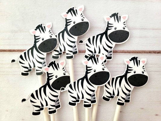 Zebra Cupcake Toppers, Jungle Cupcake Toppers