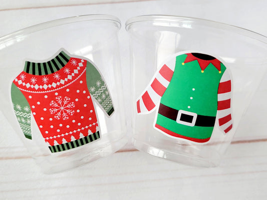 CHRISTMAS PARTY CUPS - Ugly Sweater Christmas Cups Christmas Decorations Christmas Party Supplies Christmas Party Favors Christmas Gifts