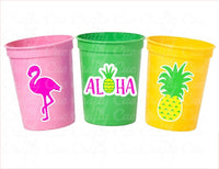 LUAU PARTY CUPS -Aloha Party Cups Luau Party Decoration Pineapple Party Cups Luau Baby Shower Tropical Party Decorations Luau First Birthday