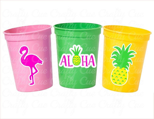 LUAU PARTY CUPS -Aloha Party Cups Luau Party Decoration Pineapple Party Cups Luau Baby Shower Tropical Party Decorations Luau First Birthday