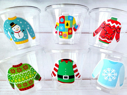 CHRISTMAS PARTY CUPS - Ugly Sweater Christmas Cups Christmas Decorations Christmas Party Supplies Christmas Party Favors Christmas Gifts
