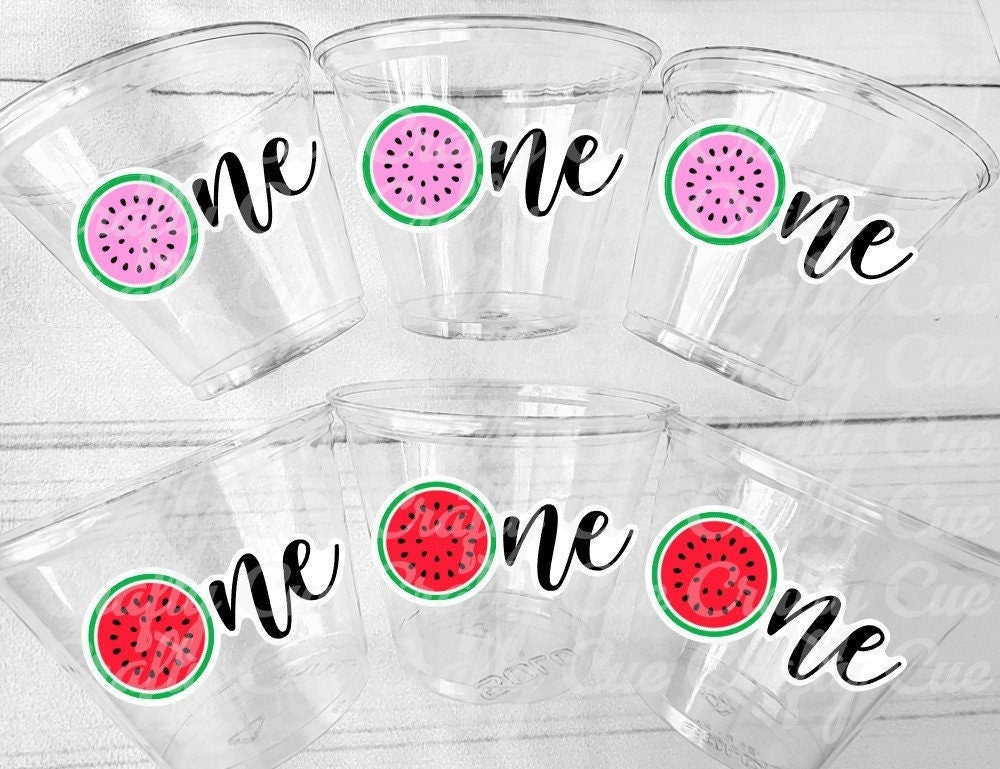 WATERMELON PARTY CUPS - Watermelon Party Favors Watermelon Treat Cups Watermelon Birthday One in a Melon First Birthday 1st Birthday
