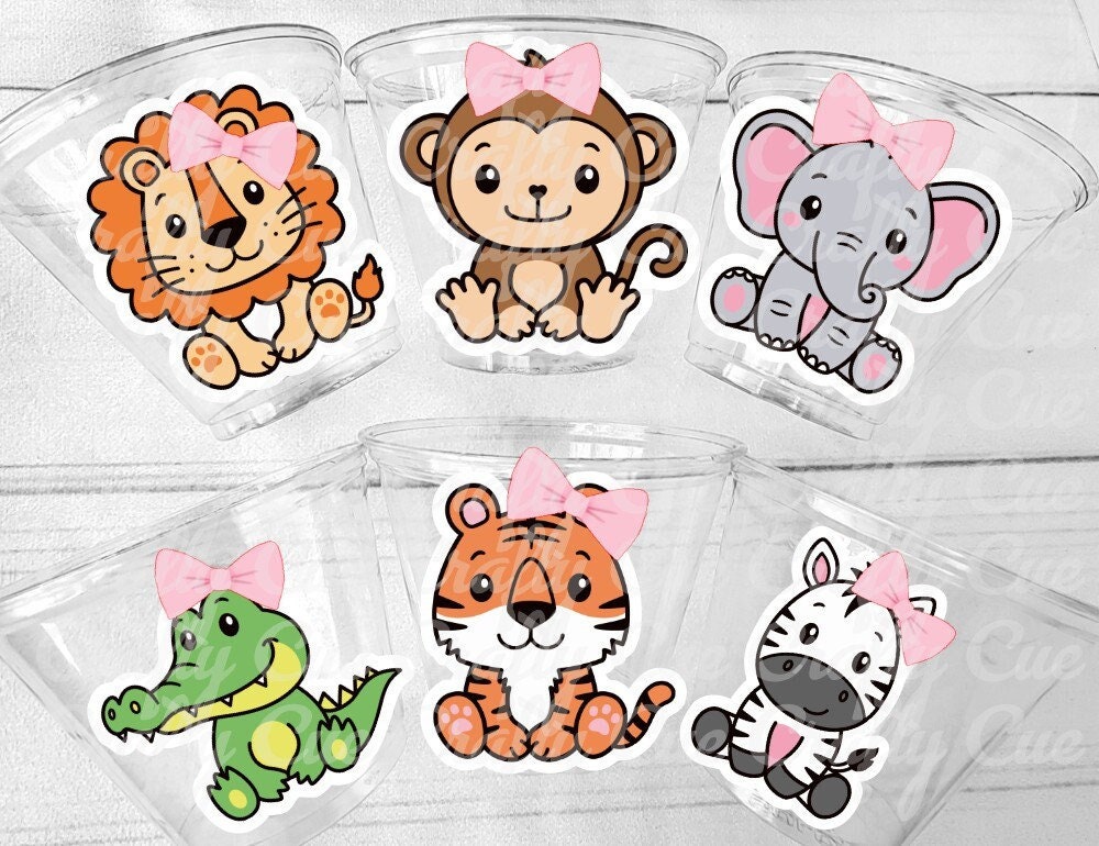 SAFARI PARTY CUPS Safari Birthday Cups Safari Birthday Safari Party Safari Decorations Safari Baby Shower Safari Favors Jungle Party Cups
