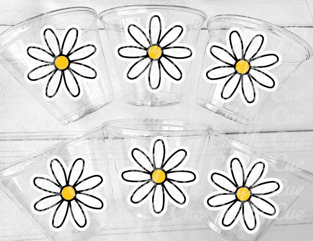 DAISY PARTY CUPS - Daisy Cups 70S Party cups 70s Birthday Cups 70's Party Cups 70's Decorations 70's Birthday Party 70's Decorations