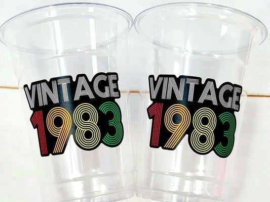 40th PARTY CUPS - Vintage 1983 40th Birthday Party 40th Birthday Favors 40th Party Cups 40th Party Decorations 1983 Birthday Party Cups