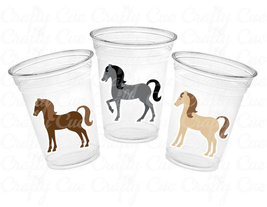HORSE PARTY CUPS Horse Cups Horse Party Decorations Horse Baby Shower Horse Party Favors Derby Cowgirl Baby Shower Equestrian Party Cups