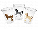 HORSE PARTY CUPS Horse Cups Horse Party Decorations Horse Baby Shower Horse Party Favors Derby Cowgirl Baby Shower Equestrian Party Cups