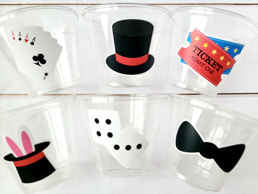 MAGIC PARTY Cups - Magician Party Cups Magic Birthday Magician Party Favors Magic Party Favors Magic Party Decorations Magic Show Party Cups