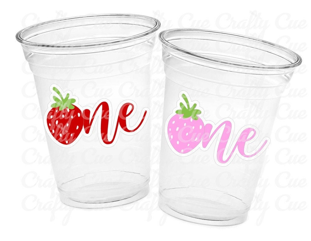 STRAWBERRY PARTY CUPS - Strawberry Birthday Cups Strawberry Cups First Birthday Strawberry Party Decorations Strawberry Baby Shower