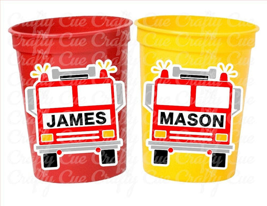 Firetruck Party Cups, Firetruck Treat Cups, Firetruck Party Favors, Firetruck Birthday Favors, Fire Truck Party Favors, Fire truck Birthday