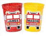 Firetruck Party Cups, Firetruck Treat Cups, Firetruck Party Favors, Firetruck Birthday Favors, Fire Truck Party Favors, Fire truck Birthday