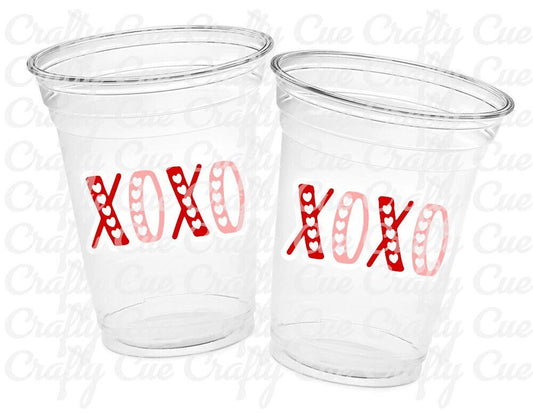 VALENTINE'S DAY CUPS - Valentine Party Cups Valentines Gifts Valentines Day Gifts Valentines Day Favor Cups Valentine's Day Cups XoXo Cups