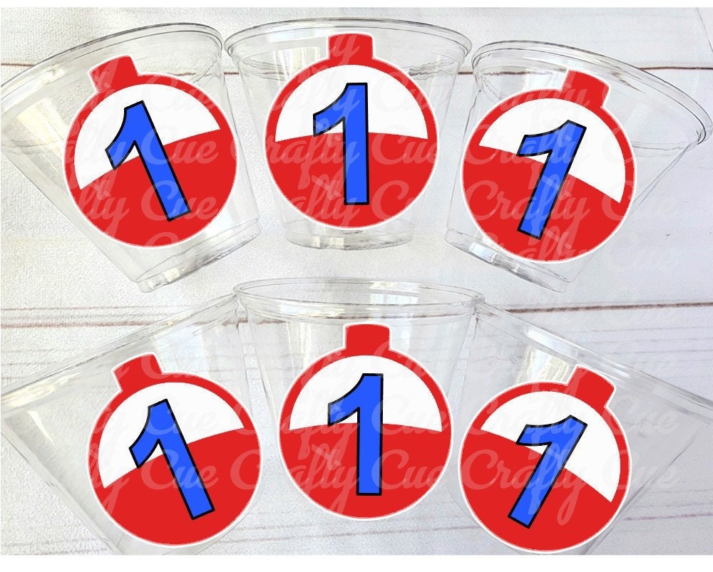 FISHING PARTY CUPS - Fishing Birthday Fishing First Birthday Party The Big One Fishing Bobber Decorations Gone Fishing Party Fish Bait Cups