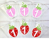 STRAWBERRY PARTY CUPS - Strawberry Birthday Cups Strawberry Cups First Birthday Strawberry Party Decorations Strawberry Baby Shower