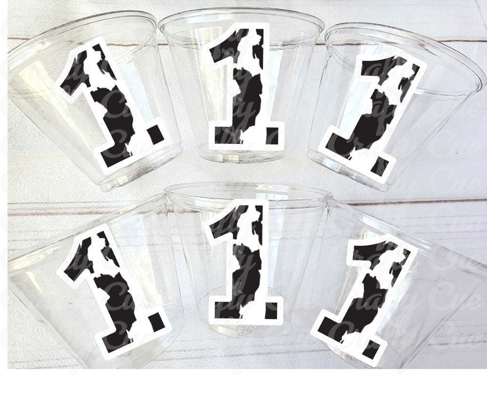 COW PARTY CUPS - Cow Cups Cow Birthday Cups Farm Animal Cups Cow Party Favors Farm Cow Baby Shower Cow First Birthday Cow Party Decorations