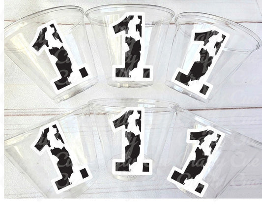 COW PARTY CUPS - Cow Cups Cow Birthday Cups Farm Animal Cups Cow Party Favors Farm Cow Baby Shower Cow First Birthday Cow Party Decorations