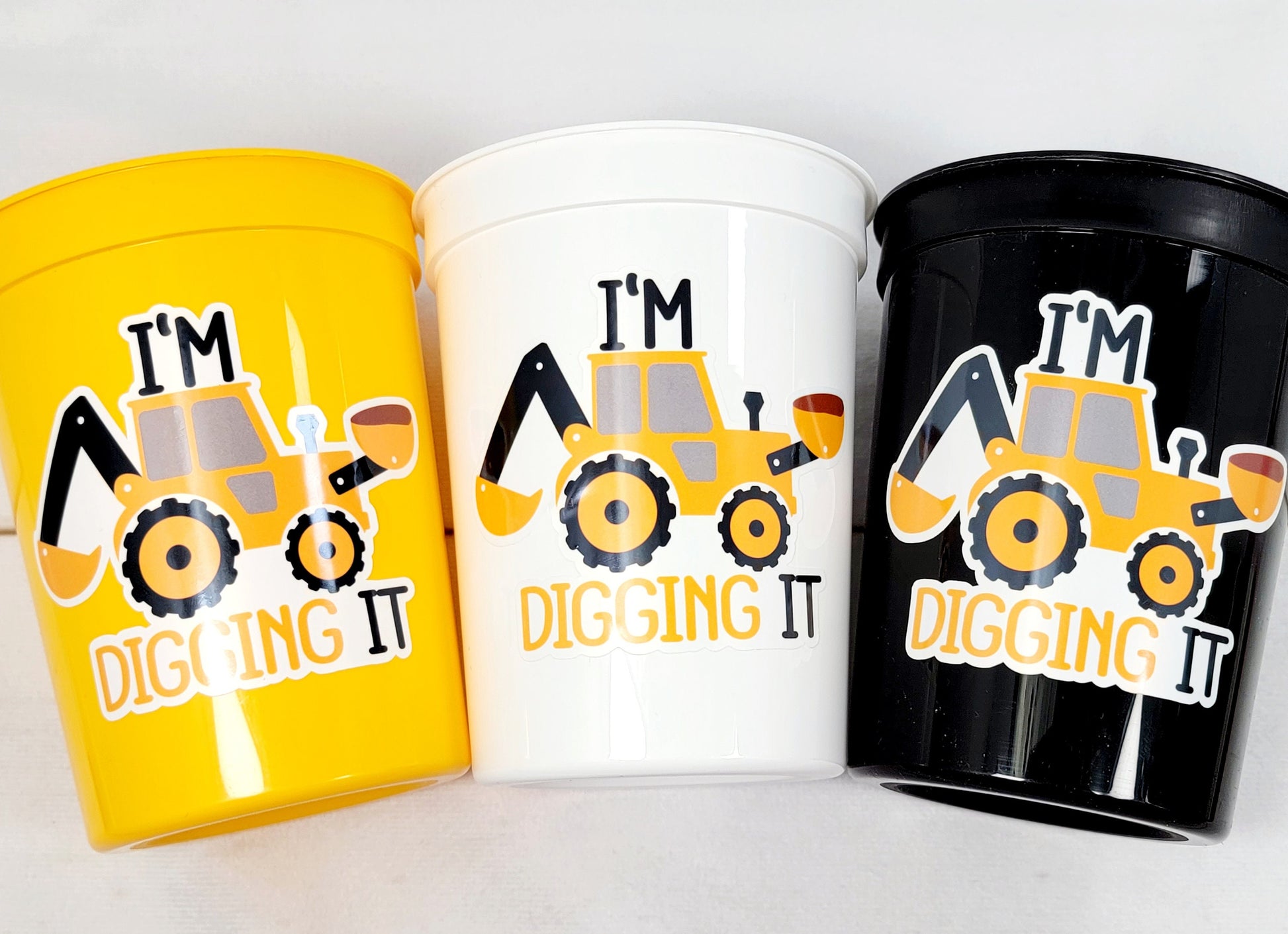 CONSTRUCTION PARTY CUPS - Construction Truck Cups Construction Truck Cups Construction Birthday Construction Party Construction Decorations