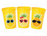 LUAU PARTY CUPS -Aloha Party Cups Luau Party Decoration Pineapple Party Cups Luau Baby Shower Tropical Party Decorations Luau First Birthday