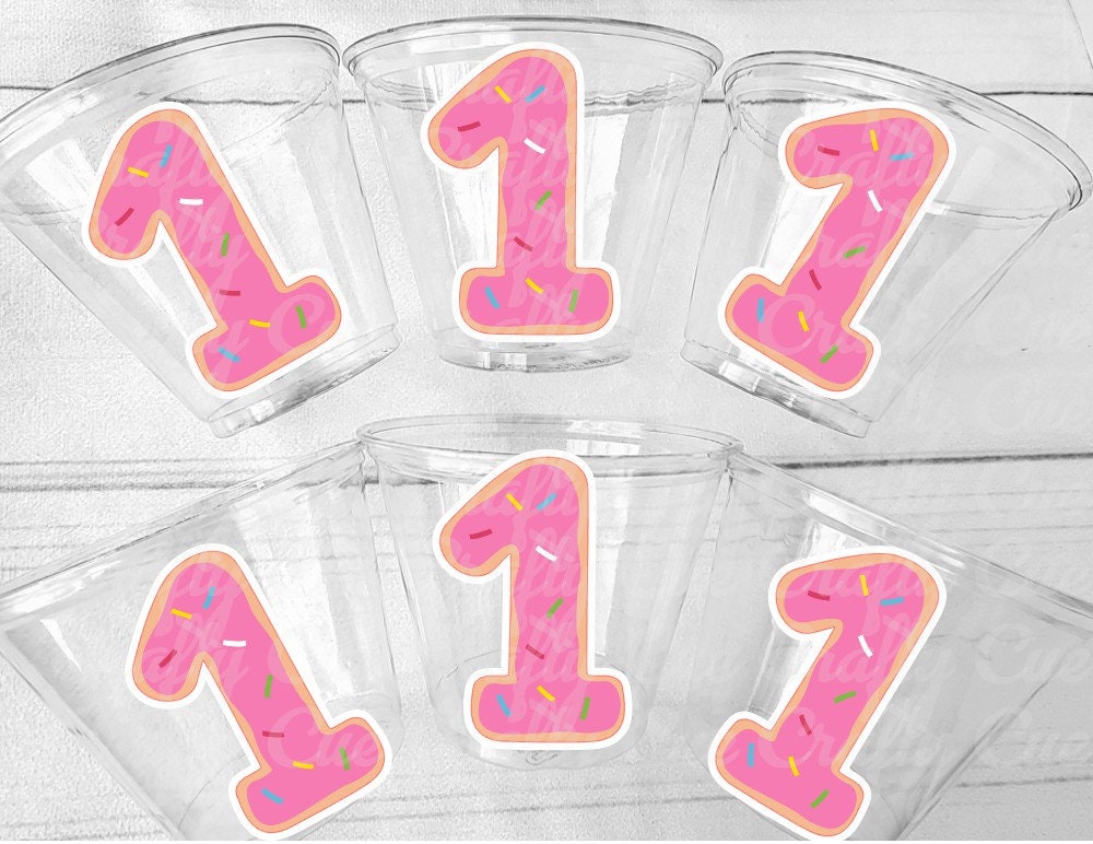 DONUT PARTY CUPS- Donut Birthday Party Donut Grow Up Donut Party Decoration Donut Birthday Decoration Donut First Birthday Donut Baby Shower