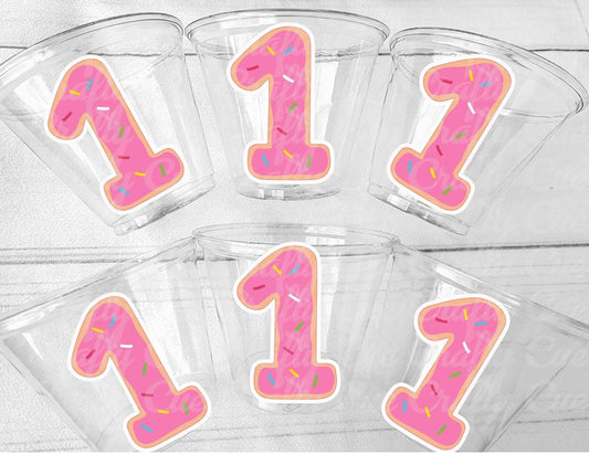 DONUT PARTY CUPS- Donut Birthday Party Donut Grow Up Donut Party Decoration Donut Birthday Decoration Donut First Birthday Donut Baby Shower