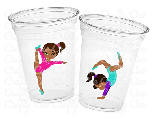 GYMNASTICS PARTY CUPS -Gymnast Party Cups Gymnastics Birthday Party Gymnast Party Cups Tumbling Gymnastics Party Favors Gymnast Party Favors