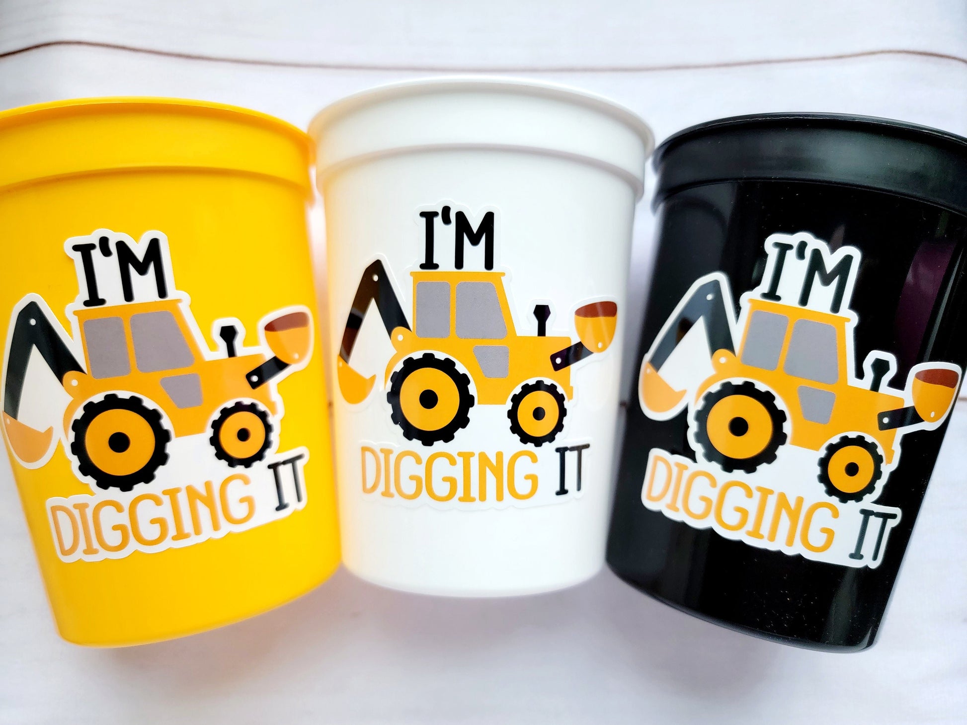 CONSTRUCTION PARTY CUPS - Construction Truck Cups Construction Truck Cups Construction Birthday Construction Party Construction Decorations