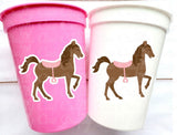 HORSE PARTY CUPS Horse Cups Horse Party Decorations Horse Baby Shower Horse Party Favors Derby Cowgirl Baby Shower Equestrian Party Cups