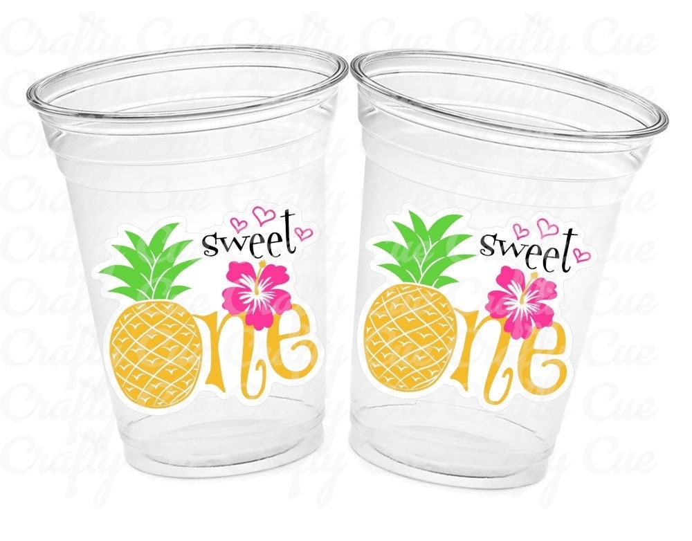 LUAU PARTY CUPS -Aloha Party Cups Luau Party Decoration Pineapple Party Cup Luau 1st Birthday Tropical Party Decorations Luau First Birthday