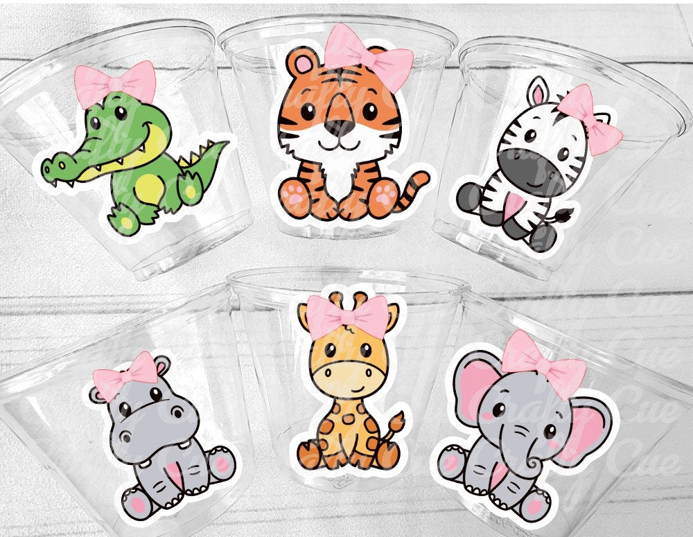 SAFARI PARTY CUPS Safari Birthday Cups Safari Birthday Safari Party Safari Decorations Safari Baby Shower Safari Favors Jungle Party Cups