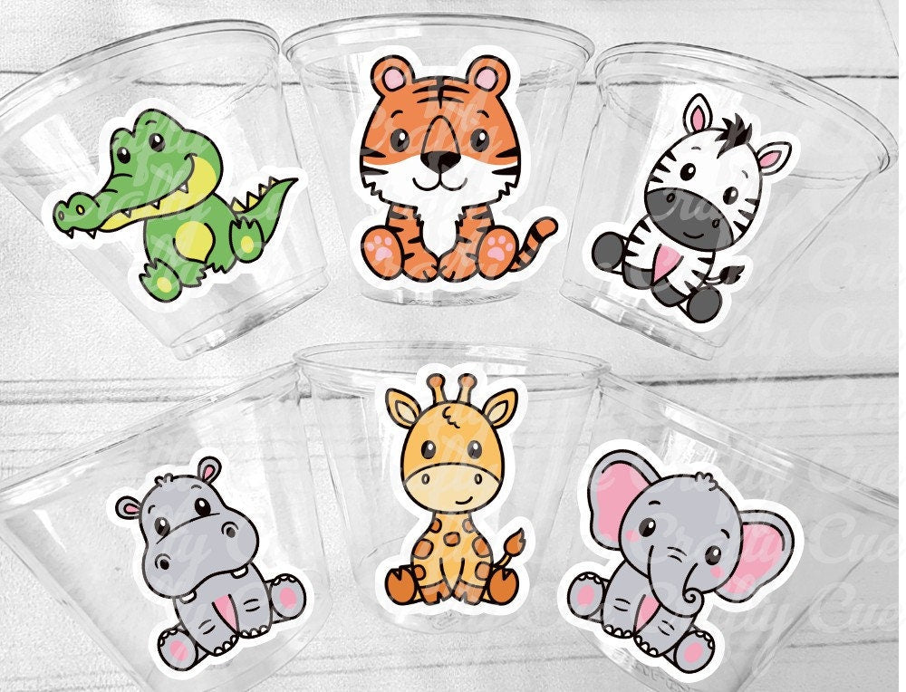 SAFARI PARTY CUPS Safari Birthday Cups Safari Birthday Safari Party Safari Decorations Safari Baby Shower Safari Favors Jungle Party Cups