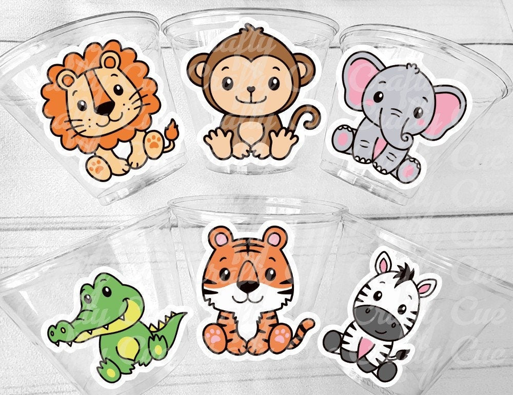 SAFARI PARTY CUPS Safari Birthday Cups Safari Birthday Safari Party Safari Decorations Safari Baby Shower Safari Favors Jungle Party Cups