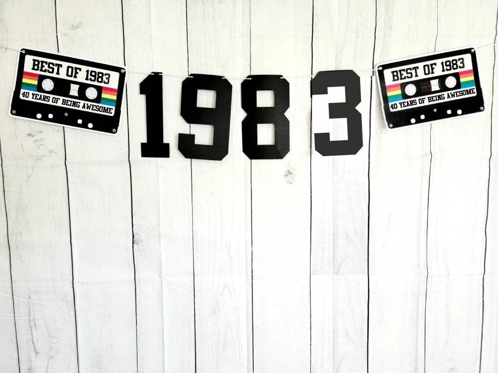 BEST OF 1983 - 40th Birthday Banner 1984 Banner 1984 Party Decorations 40th Party Decorations 40th Party Banner 40 Birthday Party Banner 80s