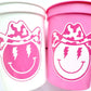 COWGIRL HAPPY FACE Cups Cowgirl Cups Cowgirl Party Favor Cowgirl Bachelorette Party Cowgirl Birthday Rodeo Party Cow Print Hat Cups Disco