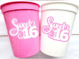 SWEET 16 PARTY Cups - Reuseable Sweet Sixteen Party Cups Sweet 16 Party Cups Sweet 16 Party Favors Sweet 16 Party Favors 16th Birthday Party