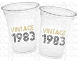 40th PARTY CUPS - Vintage 1983 40th Birthday Party 40th Birthday Favors 40th Party Cups 40th Party Decorations 1983 Birthday Party Cups