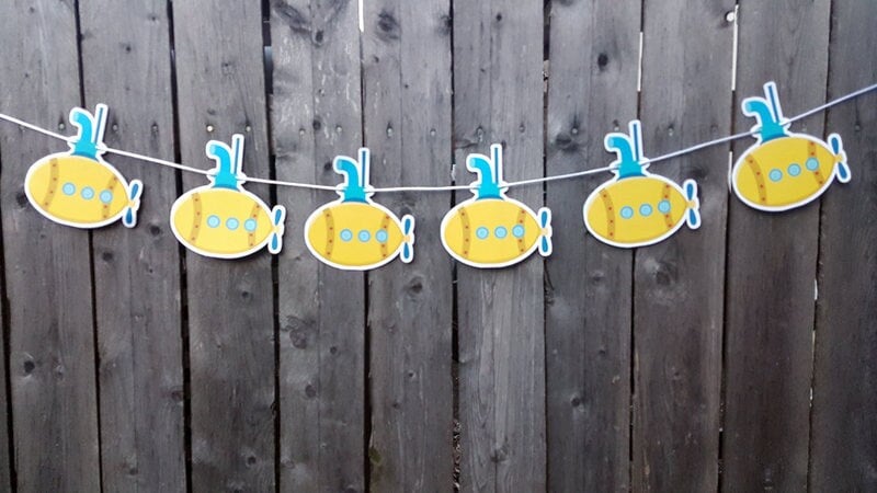 Submarine Banner, Submarine Garland, Submarine Decorations, Submarine Party, Submarine