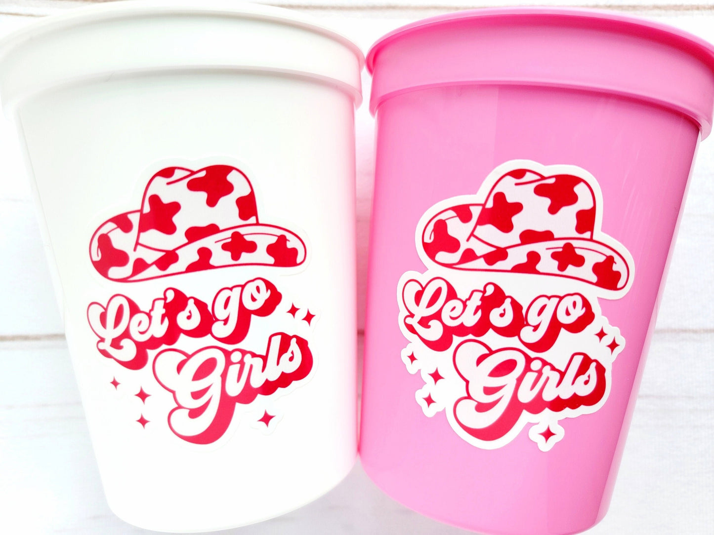 COWGIRL PARTY CUPS - Cowgirl Cups Cowgirl Party Decorations Cowgirl Bachelorette Party Cowgirl Hat Birthday Rodeo Party Cups Let's Go Girls