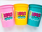 40th PARTY CUPS - Best of 1983 40th Birthday Party 40th Birthday Favors 40th Party Cups 40th Party Decorations 1983 Birthday 80's Party Cup