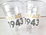 1943 PARTY CUPS - Vintage 1943 Best of 1943 1943 Birthday Party 1943 Party Favors 1943 Party Decorations 1943 Cups 1943 Decorations 1943