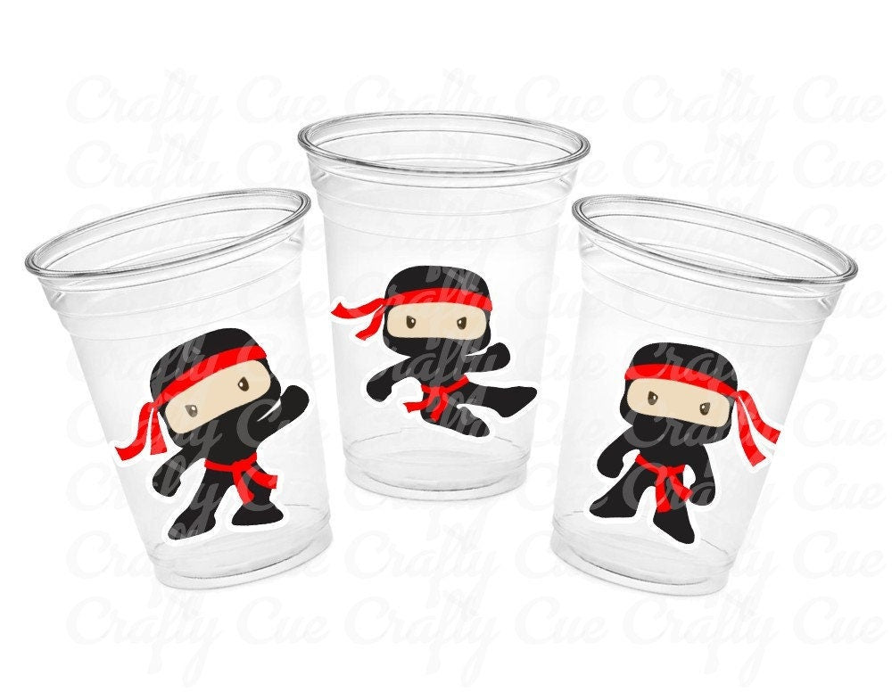 NINJA PARTY CUPS - Ninja Cups Ninja Birthday Party Ninja Party Decorations Ninja Party Supplies Ninja Treat Cups Ninja Party Favors Karate