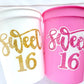 SWEET 16 PARTY Cups - Reuseable Sweet Sixteen Party Cups Sweet 16 Party Cups Sweet 16 Party Favors Sweet 16 Party Favors 16th Birthday Party