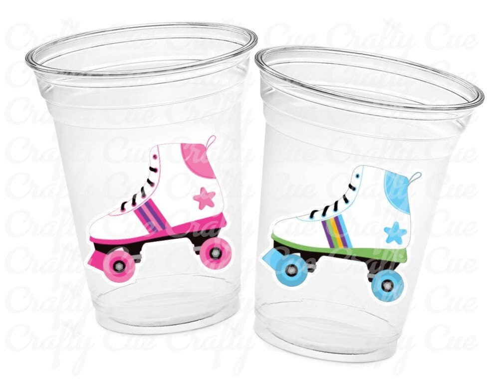 ROLLER SKATE PARTY Cups - Roller Skating Birthday Cups Skate Party Favors Skating Party Cups Roller Skating Birthday 80's Birthday Party