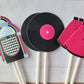 50's Cupcake Toppers, Poodle Skirt Cupcake Toppers, Jukebox Cupcake Toppers