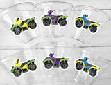 ATV PARTY CUPS Atv Four wheeler Party Cups Atv quad cups Atv Party Motorcycle Cups Dirt Bike Motocross Birthday Motorcycle Party Favors