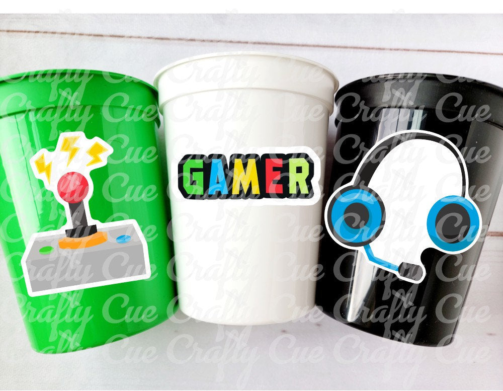 VIDEO GAME PARTY Cups - Video Game Cups Video Game Party Cups Level Up Party Decorations Gamer Baby Shower Decorations Video Game Birthday