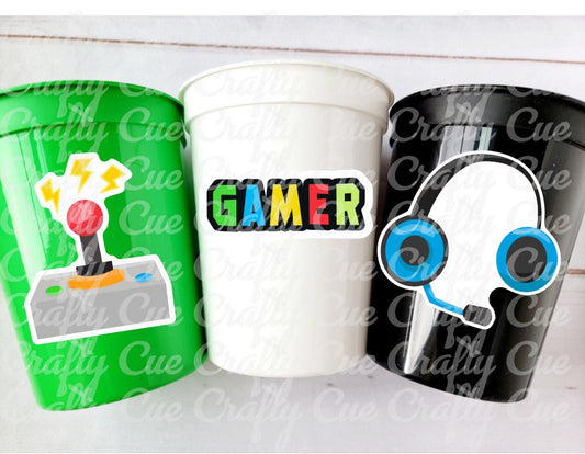 VIDEO GAME PARTY Cups - Video Game Cups Video Game Party Cups Level Up Party Decorations Gamer Baby Shower Decorations Video Game Birthday
