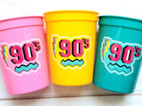 I Love the 90'S PARTY CUPS - 90s Birthday Cups 90s Party Cups 90's Decorations 90's Birthday Party 90's Birthday Party Decorations 90s